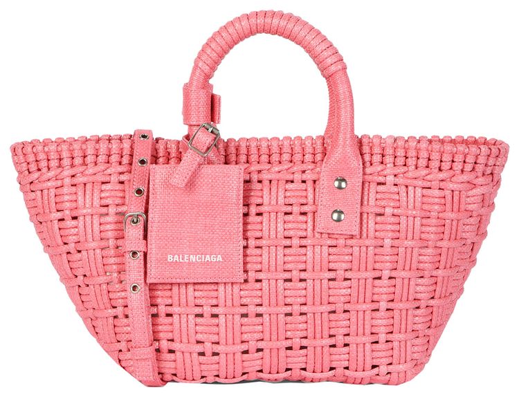 Balenciaga Bistro XS Basket Top Handle Bag Sweet PinkWhite