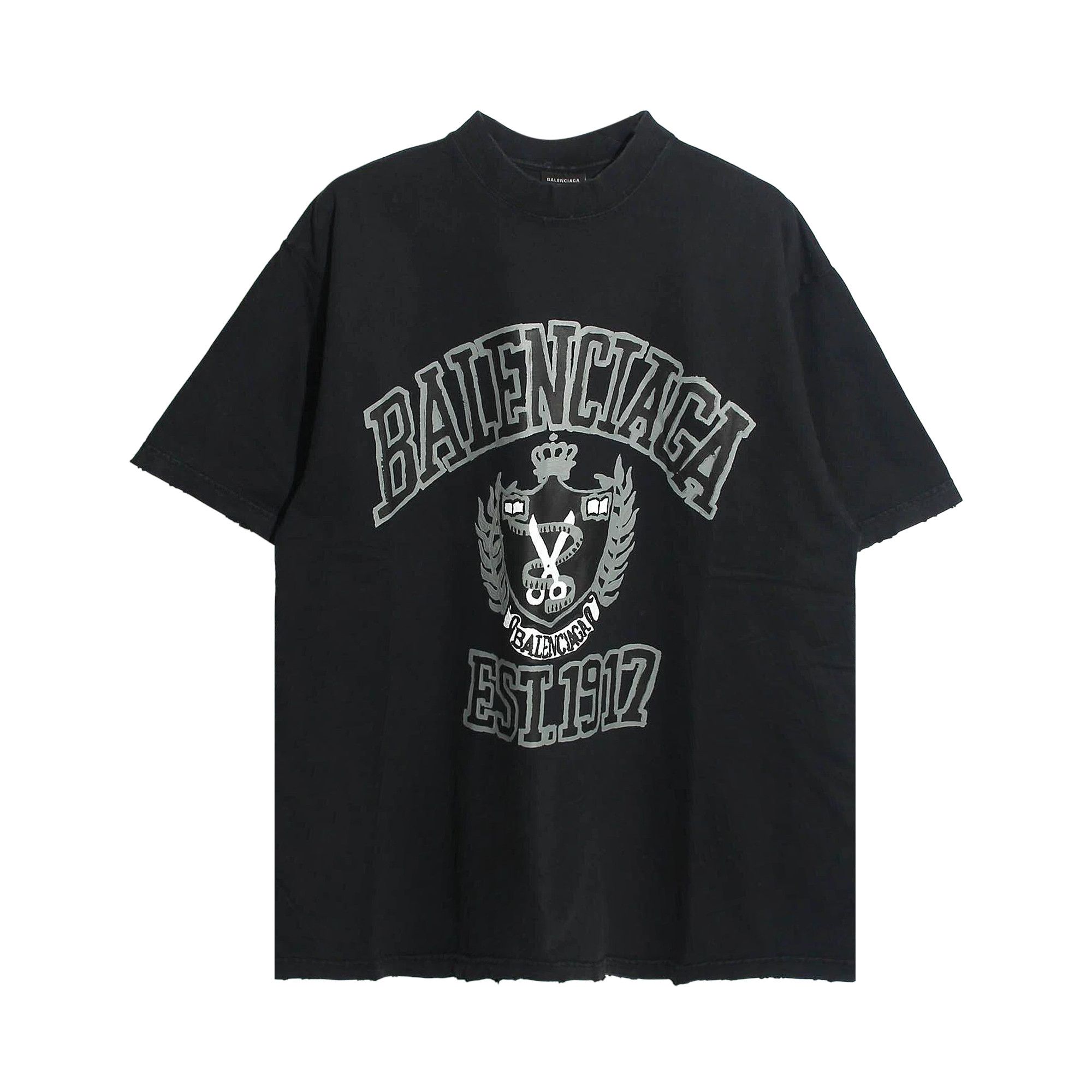 Buy Balenciaga College Logo T-Shirt 'Washed Black' - 739784 TOVK1