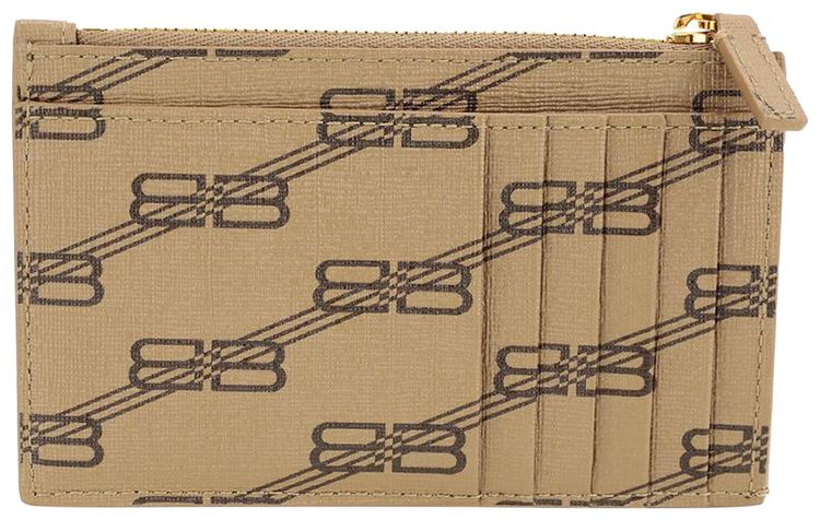 Balenciaga Monogram Card Holder BeigeBrown