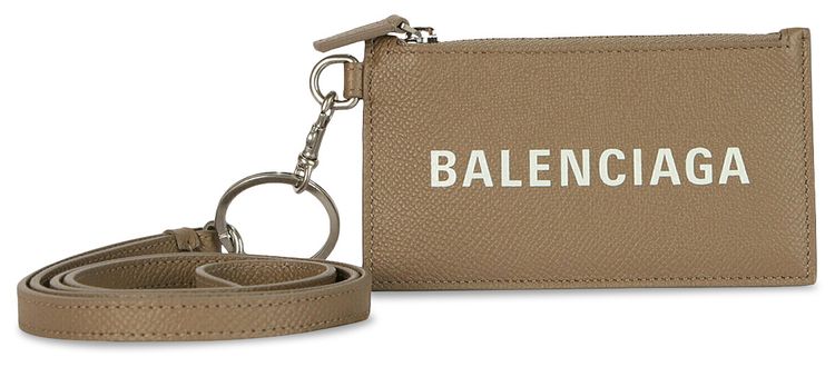 Balenciaga Cash Coin And Card Case With Strap Mink GreyWhite