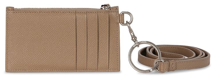 Balenciaga Cash Coin And Card Case With Strap Mink GreyWhite