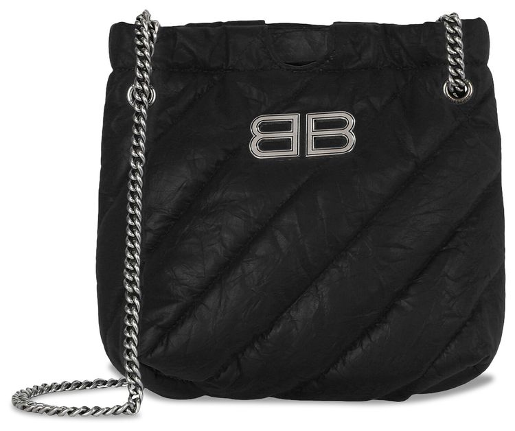 Balenciaga XS Quilted Crush Tote Bag Black