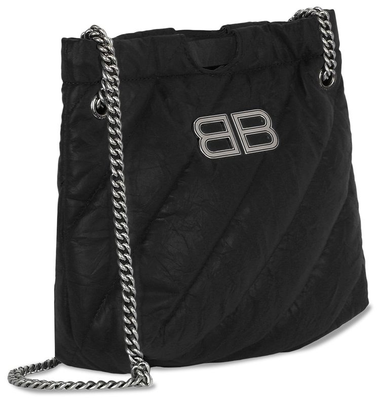 Balenciaga XS Quilted Crush Tote Bag Black