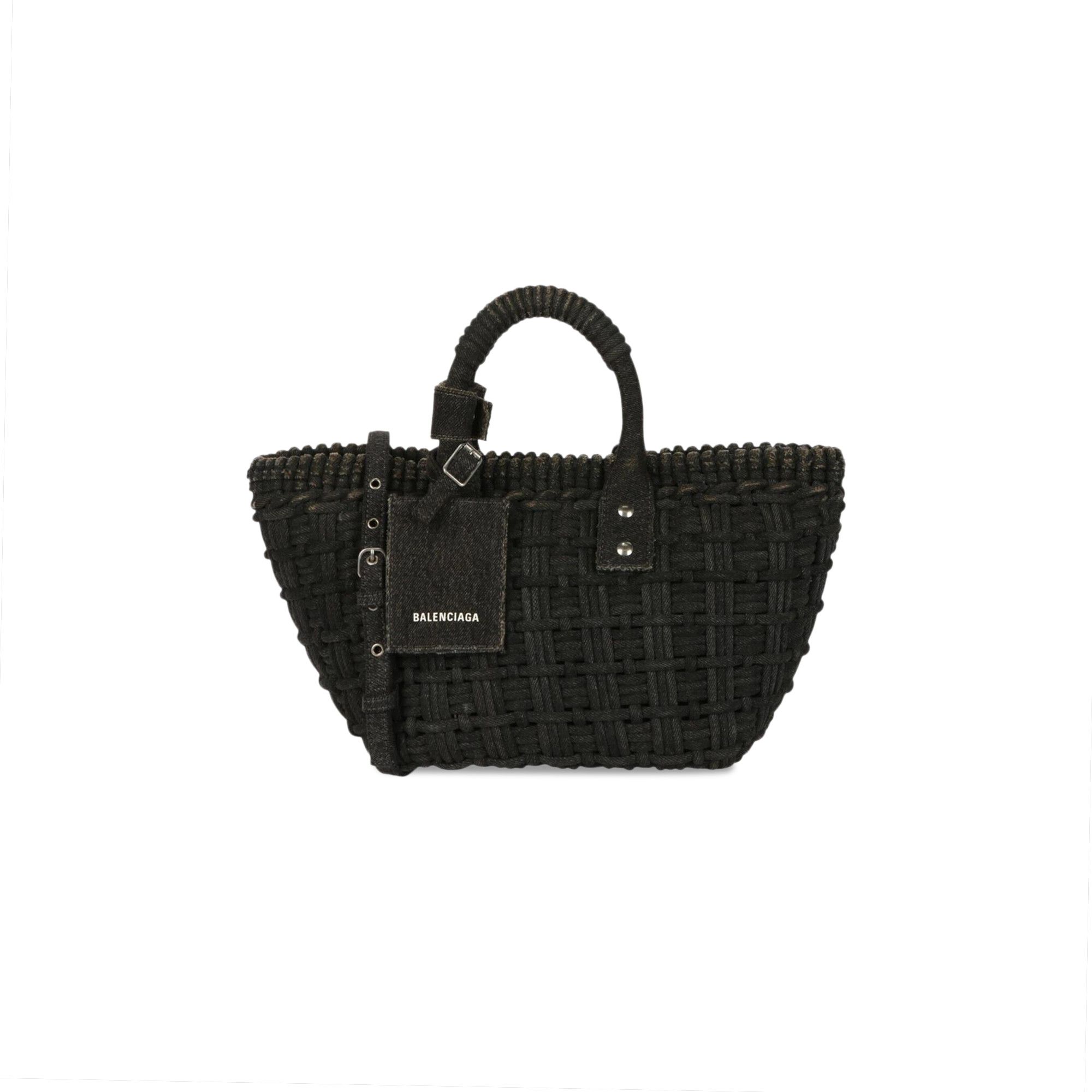 Buy Balenciaga Bistro XS Basket Top Handle Bag In Denim 'Black