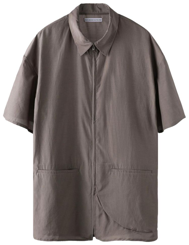 POST ARCHIVE FACTION 80 Right Half Shirt Brown