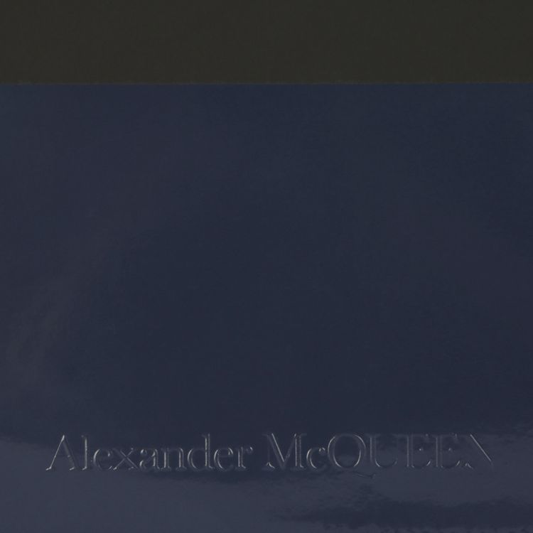 Alexander McQueen Logo Flat Zip Pouch BlackNavy