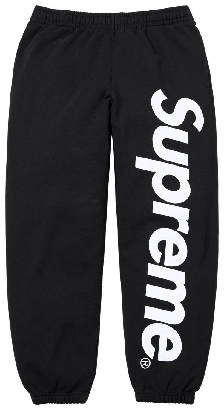 Supreme Satin Applique Sweatpant Black