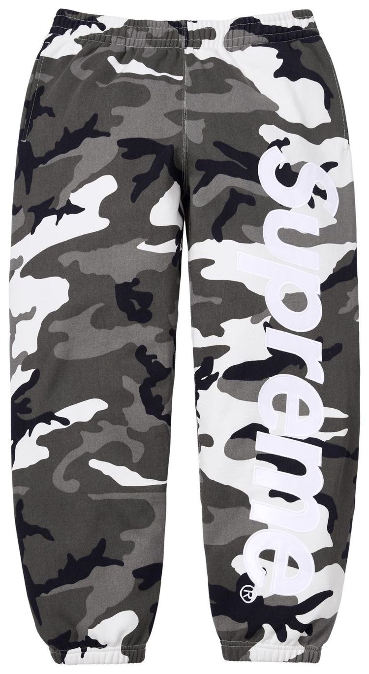 Supreme Satin Applique Sweatpant Snow Camo