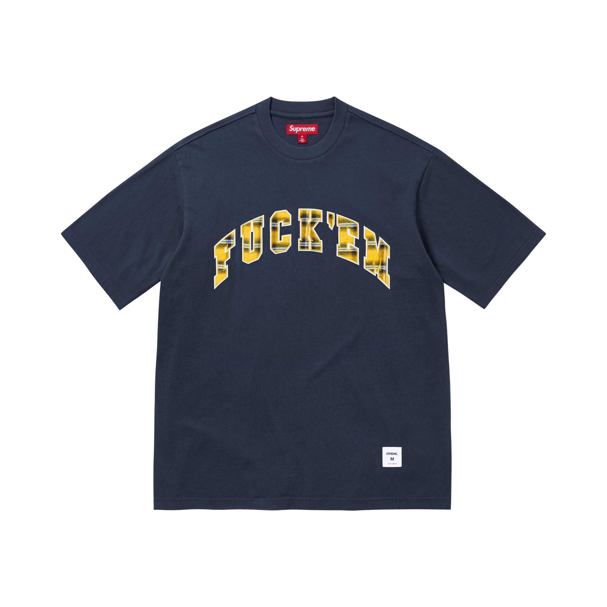 Buy Supreme Fuck Em Plaid Short-Sleeve Top 'Navy' - SS26KN40 NAVY
