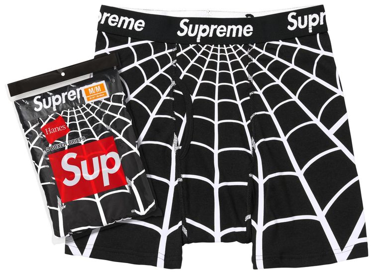Supreme x Hanes Spider Man Boxer Briefs 2 Pack Black