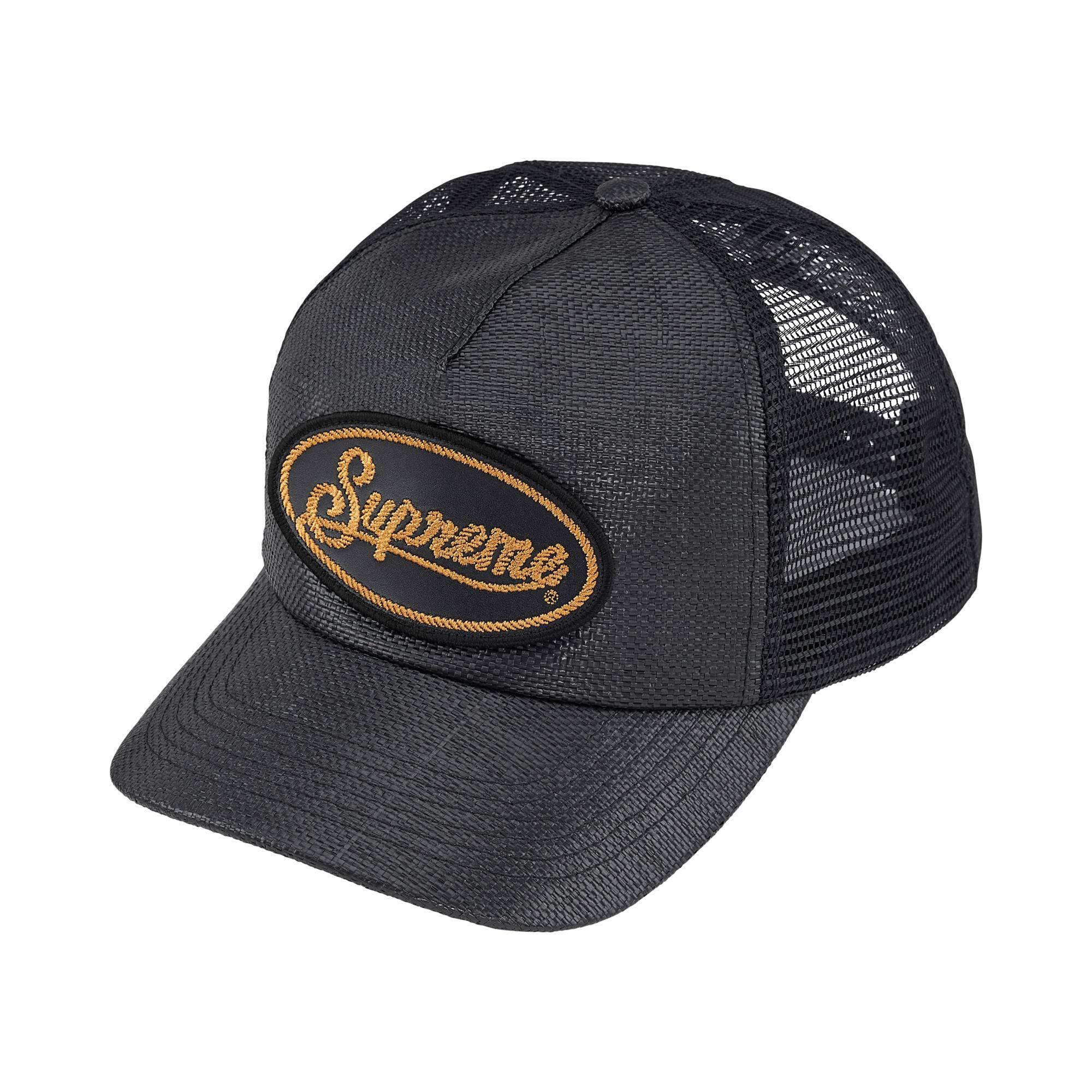 Buy Supreme Raffia Mesh Back 5-Panel 'Black' - SS26H24 BLACK | GOAT