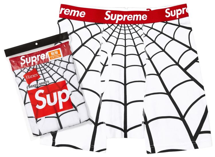 Supreme x Hanes Spider Man Boxer Briefs 2 Pack White