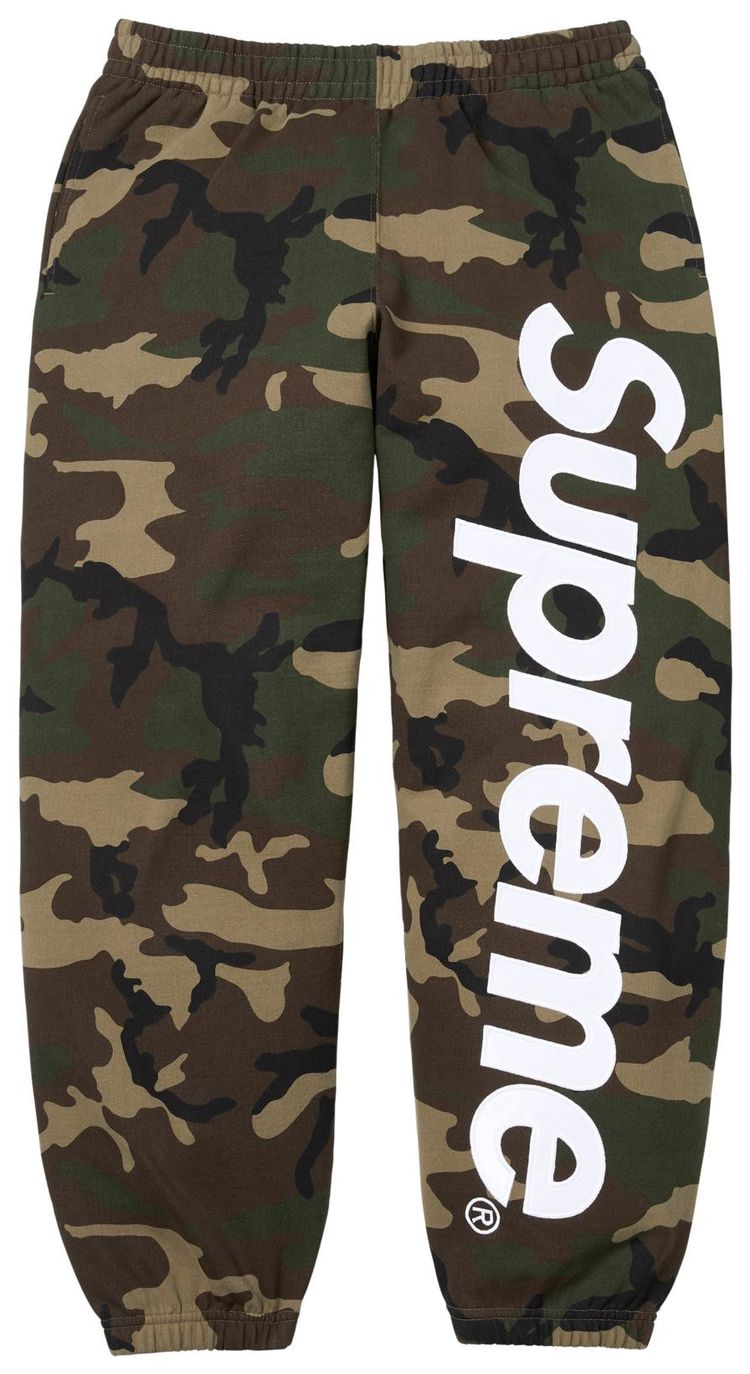 Supreme Satin Applique Sweatpant Woodland Camo