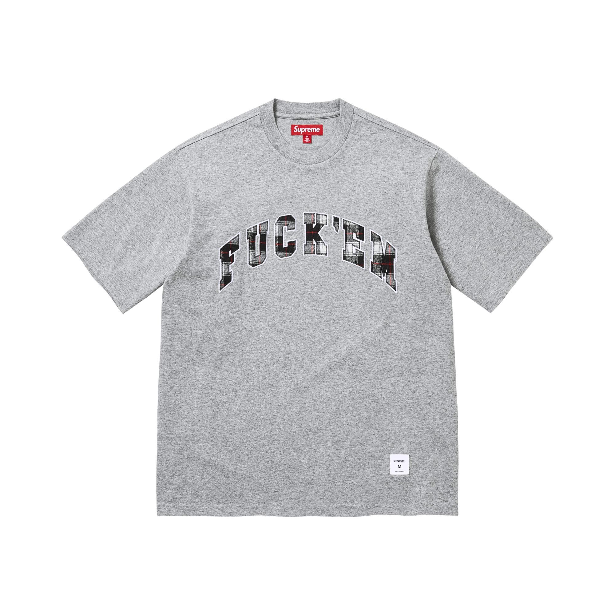 Buy Supreme Fuck Em Plaid Short-Sleeve Top 'Heather Grey
