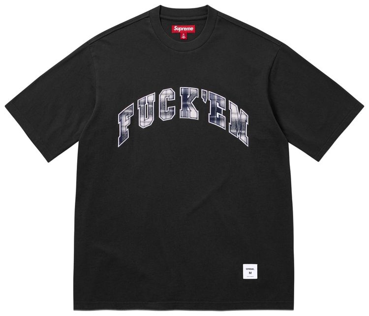 Supreme Fuck Em Plaid Short Sleeve Top Black