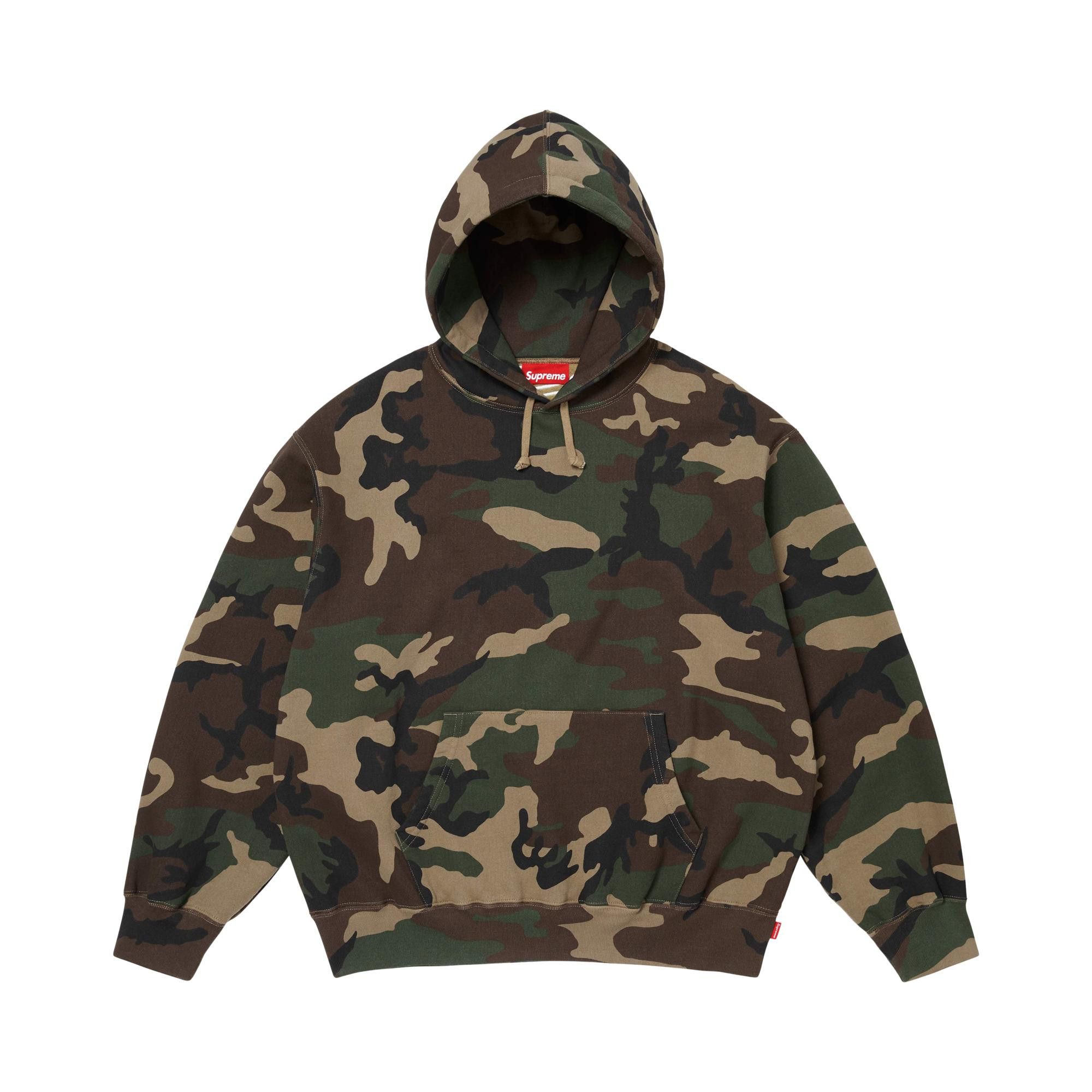 Buy Supreme Satin Appliqué Hooded Sweatshirt 'Woodland Camo