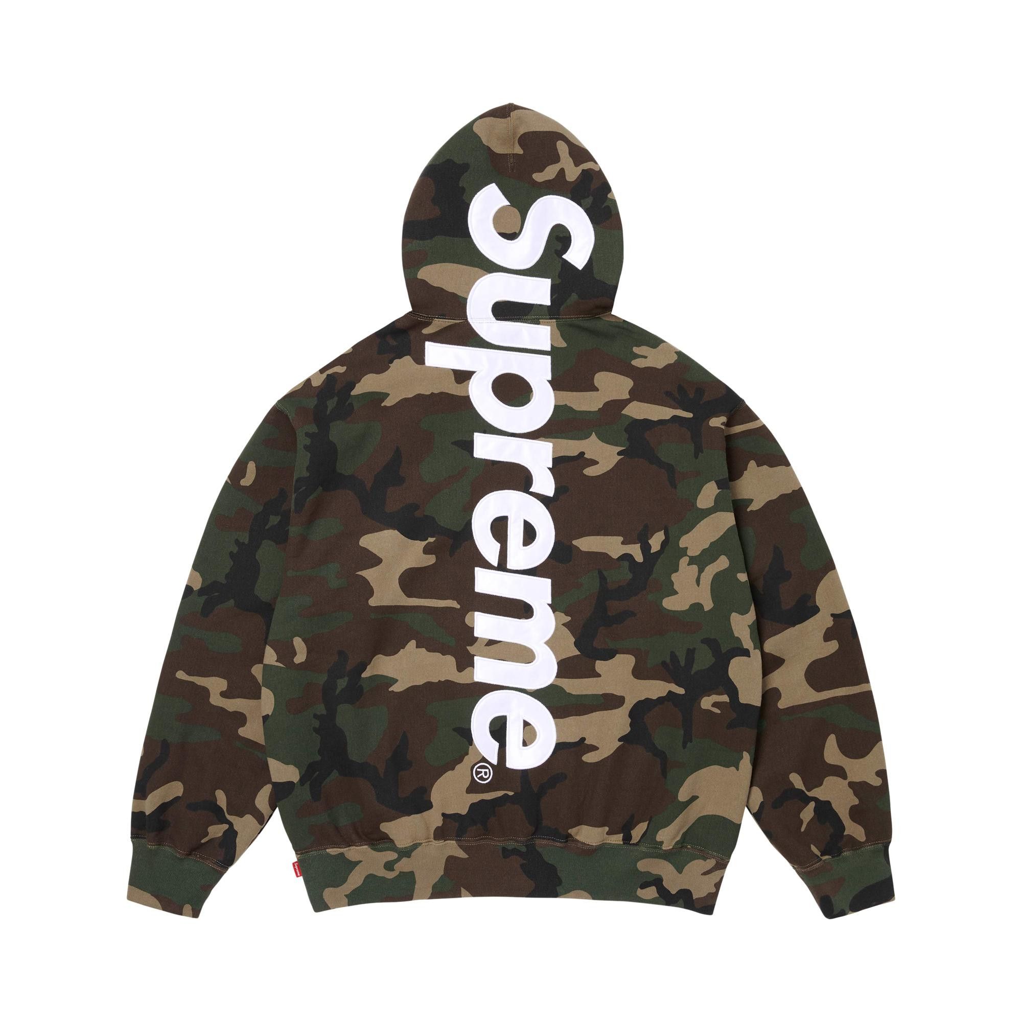 Buy Supreme Satin Appliqué Hooded Sweatshirt 'Woodland Camo