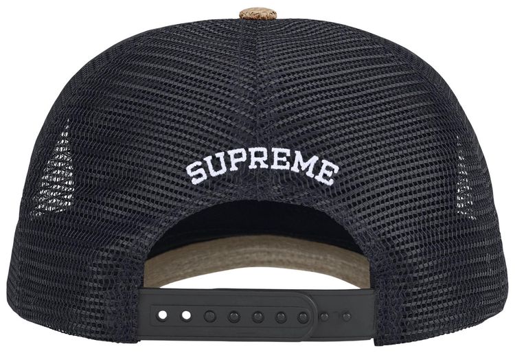Supreme Raffia Mesh Back 5 Panel Tan