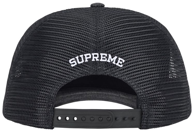 Supreme Raffia Mesh Back 5 Panel Black