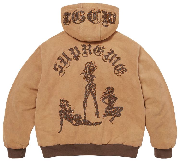 Supreme x The Great China Wall Hooded Work Jacket Tan