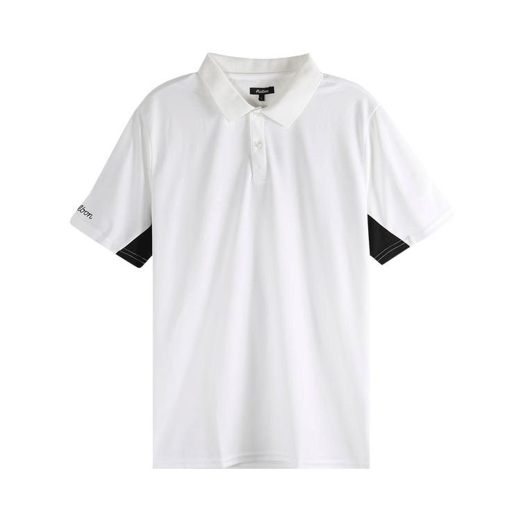 Malbon Evergreen Paneled Performance Pique Shirt WhiteBlack