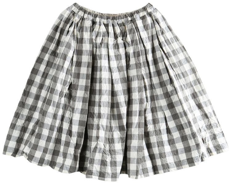 Tao Comme des Garcons Checkered Ruched Skirt GreyWhite