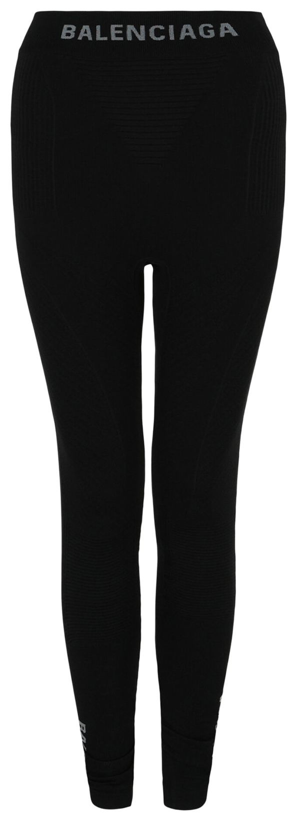 Balenciaga Logo Print Athletic Leggings Black