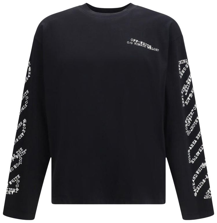 Off White Type Arrow Diag Skate Long Sleeve Tee Black