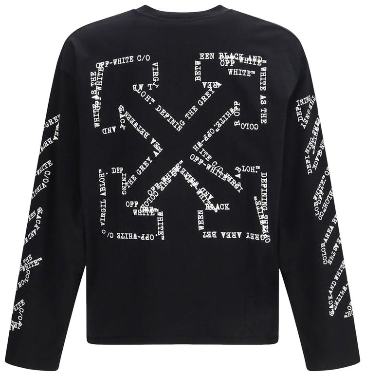Off White Type Arrow Diag Skate Long Sleeve Tee Black