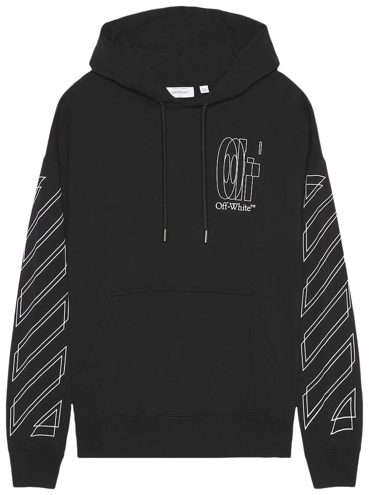 Off White Outl Dbl Arr Skate Hoodie Black