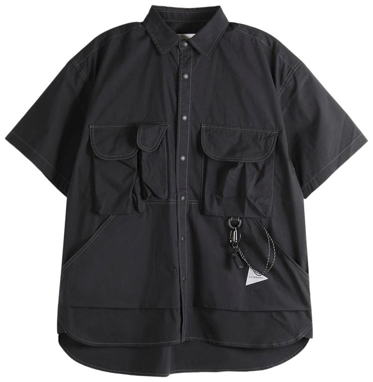 And Wander Multi Pocket Short Sleeve Shirt Black
