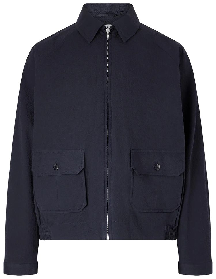 Bode Seersucker Coachs Jacket Dark Navy