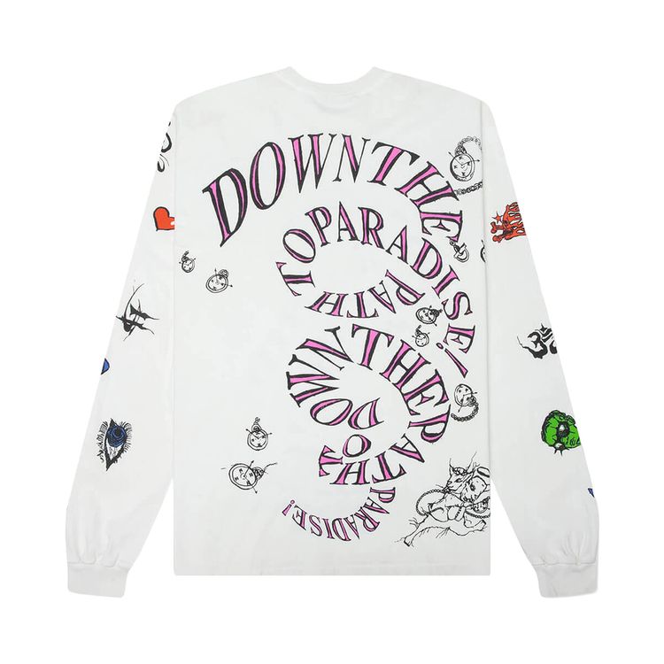 Hellstar Down The Paradise Path Long Sleeve T Shirt White