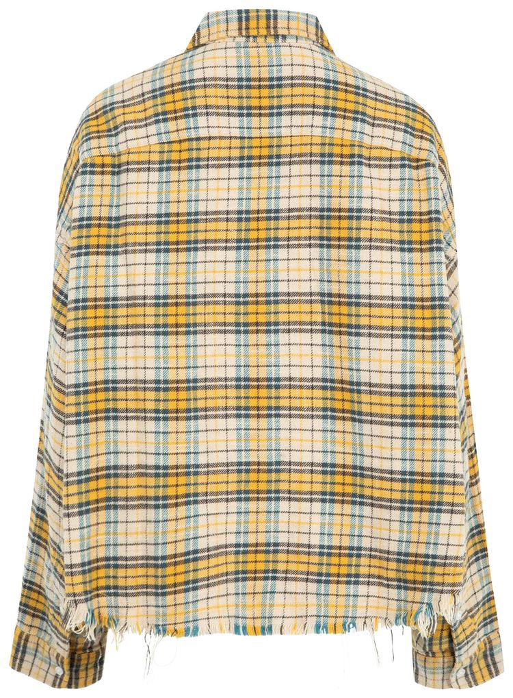 R13 Cropped Work Shirt Yellow Plaid