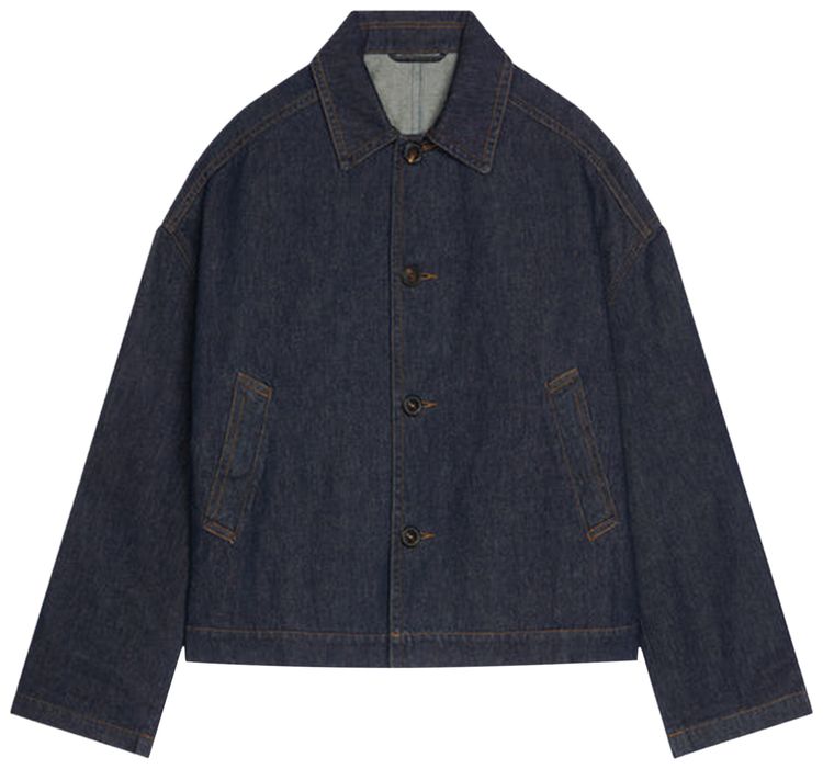 Dries Van Noten Washed And Bleached Heavyweight Denim Coat Indigo