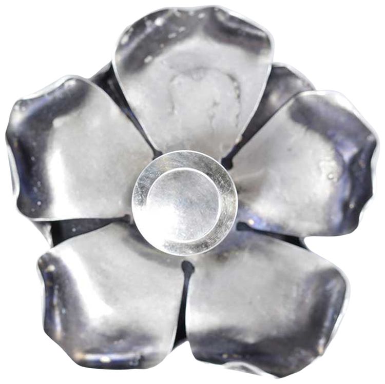 Ann Demeulemeester Paz Medium Rose Pin Antique Silver
