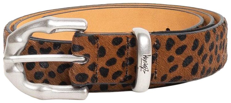 Stussy Bamboo Buckle Belt Hairy Leopard Pattern