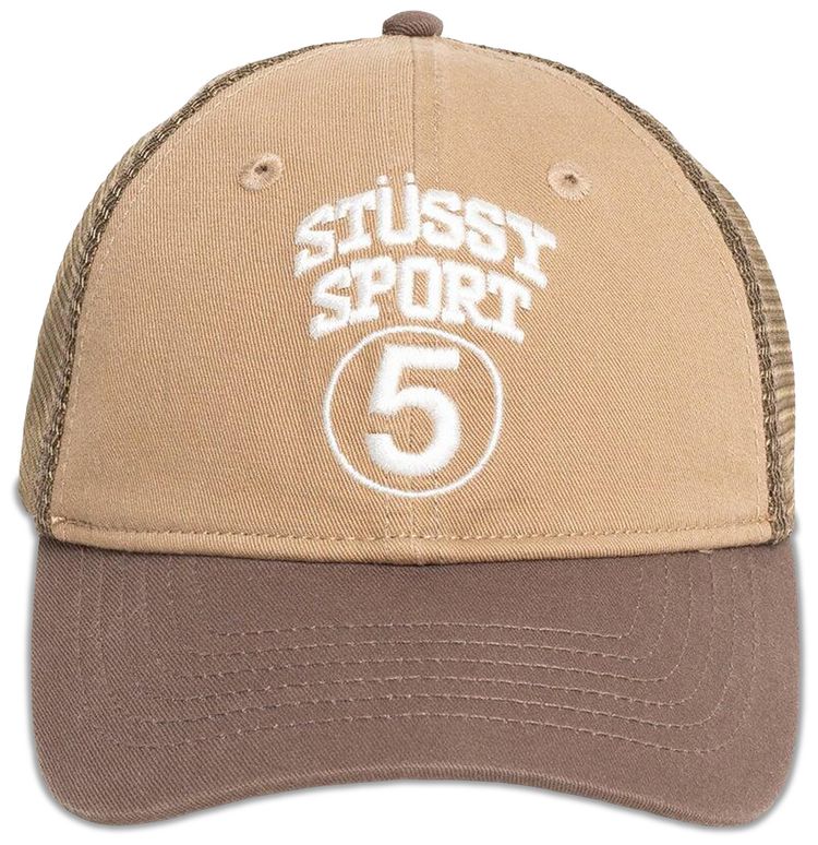 Stussy LP Sport 5 Trucker Cap Khaki