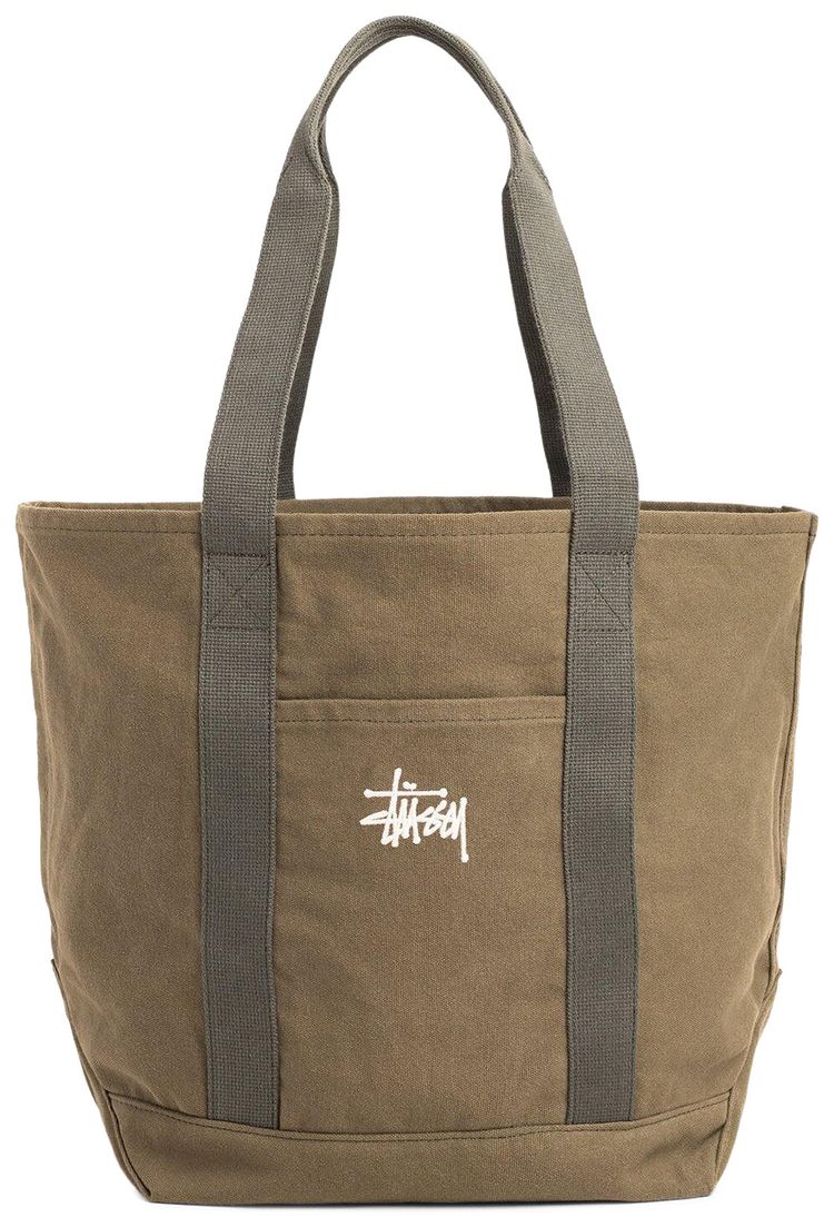 Stussy Canvas Market Tote Bag Green