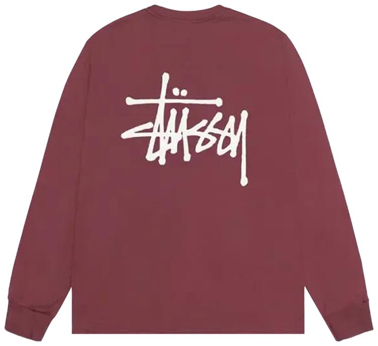 Stussy Basic Long Sleeve Tee Oxblood