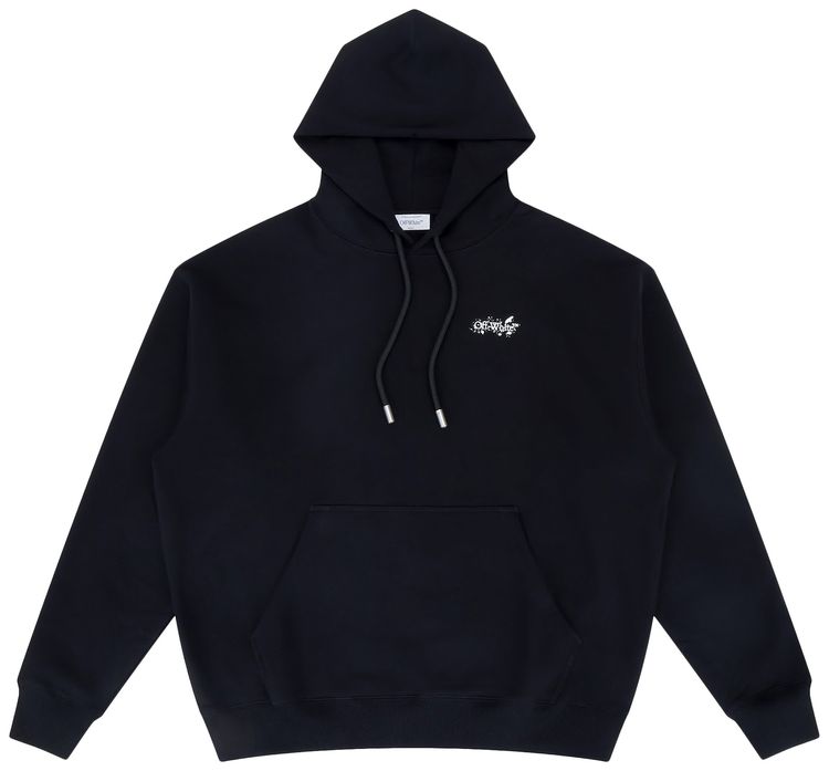 Off White Paint Splatter Arrow Diag French Terry Hoodie Black