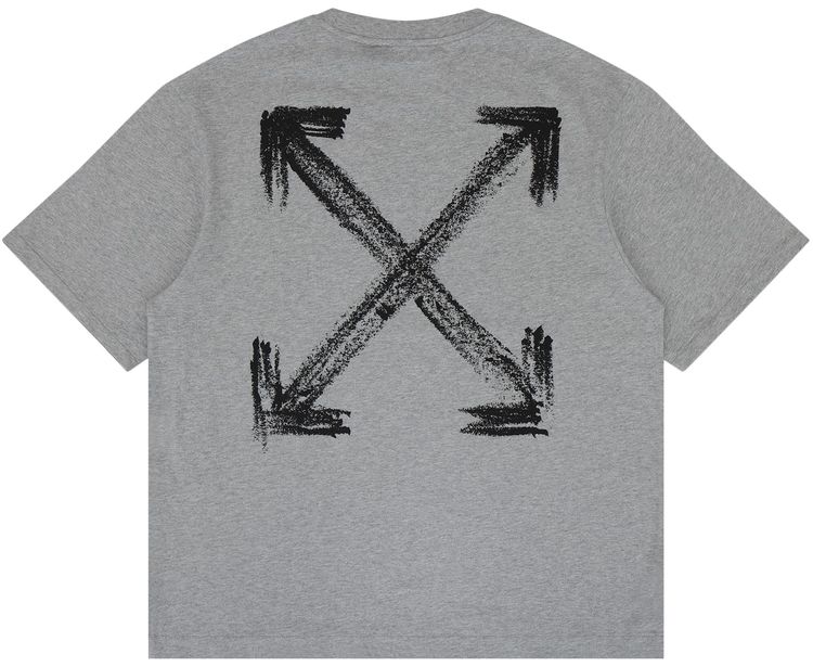 Off White Chalk Arrow Fit Tee Heather Grey