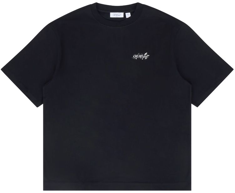 Off White Paint Splatter Arrow Diag Fit Tee Black