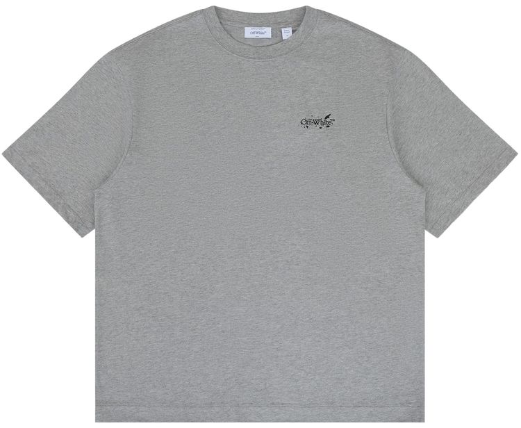 Off White Paint Splatter Arrow Diag Fit Tee Heather Grey