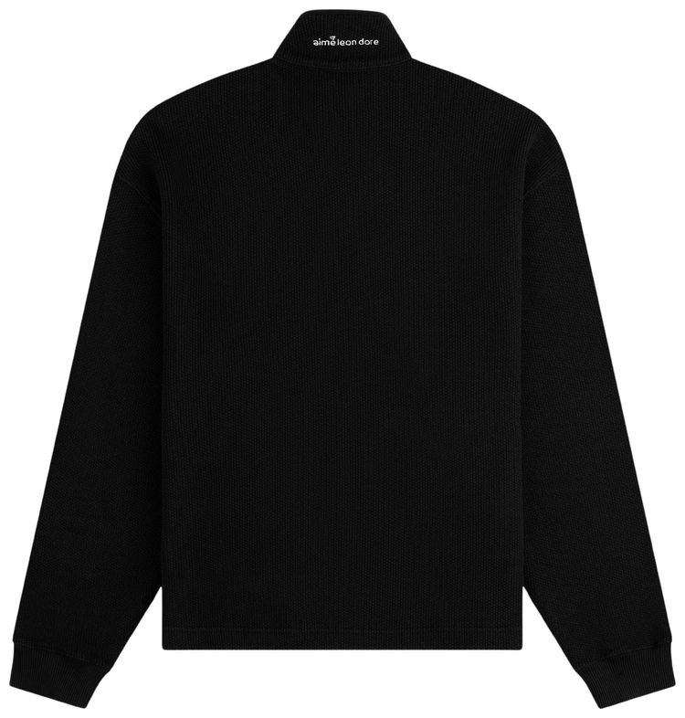 Aime Leon Dore Ald Golf Pique Full Zip Sweater Jet Black