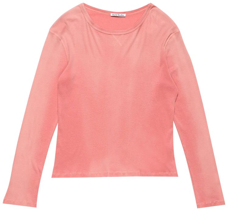 Acne Studios Crew Neck Long Sleeve T Shirt Red