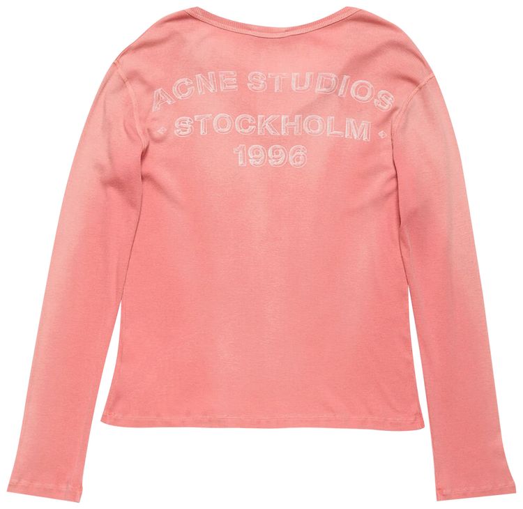 Acne Studios Crew Neck Long Sleeve T Shirt Red