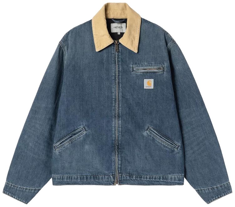Carhartt WIP OG Detroit Jacket Dark Wash BlueDusty Brown