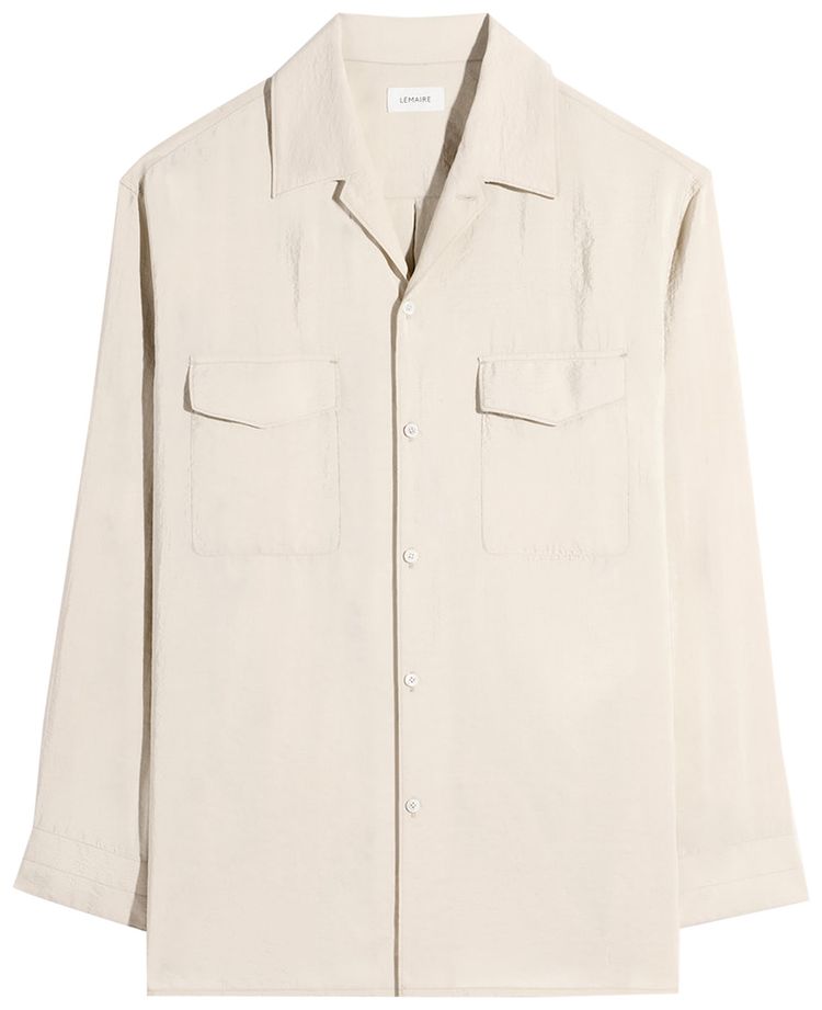 Lemaire Convertible Collar Shirt Oat Milk