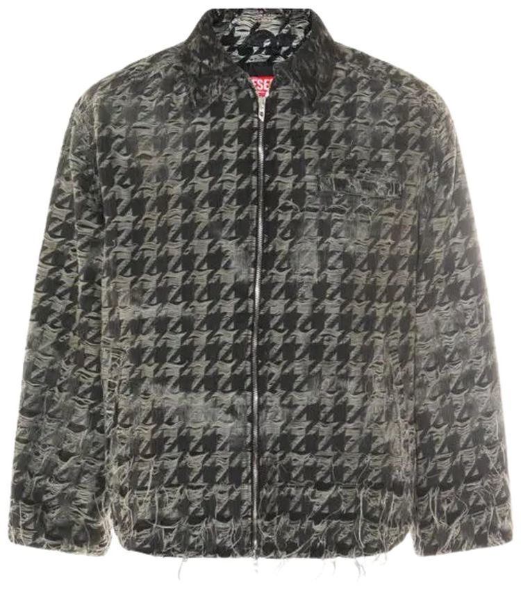 Diesel Distressed Tweed Jacket Grey